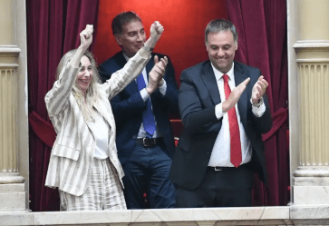 Karina Milei, Adorni y Santilli celebraron la reforma laboral en&nbsp;Diputados